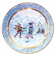 Тарелка декоративная 195 мм рис.Зимняя забава